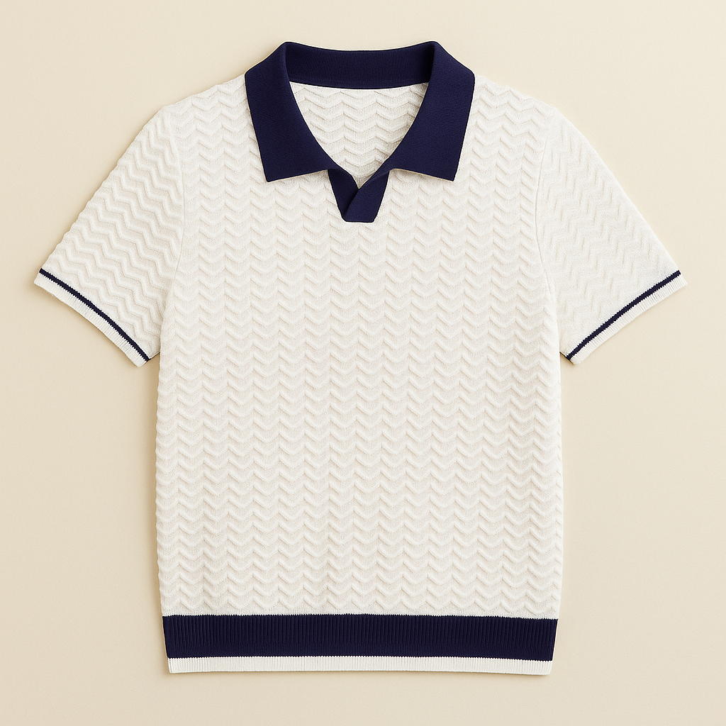 Cannes Ripple Weave Polo Shirt - Watson Grey