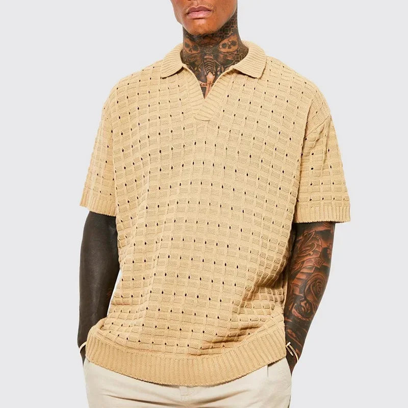 Charles Wade Knit Polo - Watson Grey