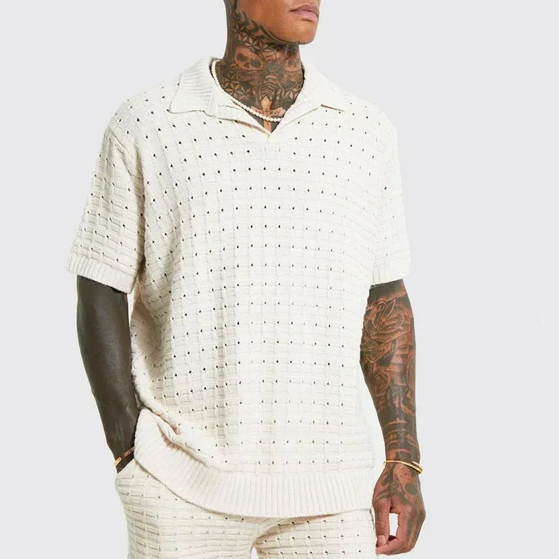 Charles Wade Knit Polo - Watson Grey