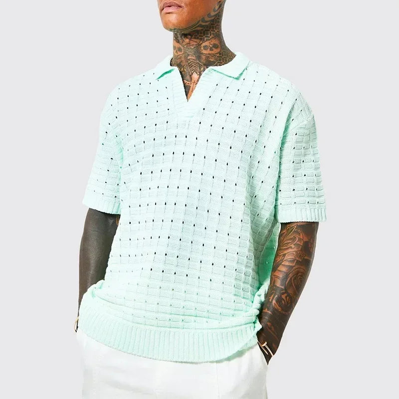 Charles Wade Knit Polo - Watson Grey