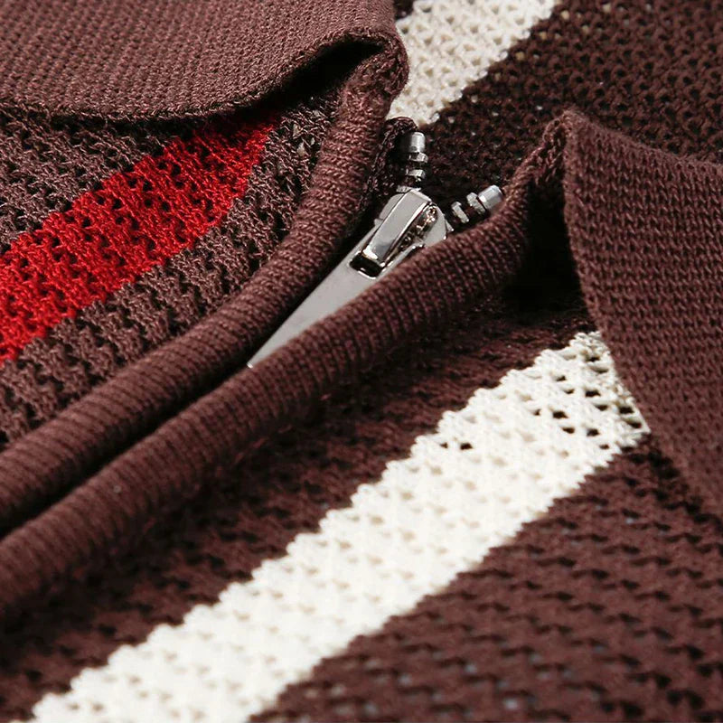 Thomas Open Knit Polo - Watson Grey
