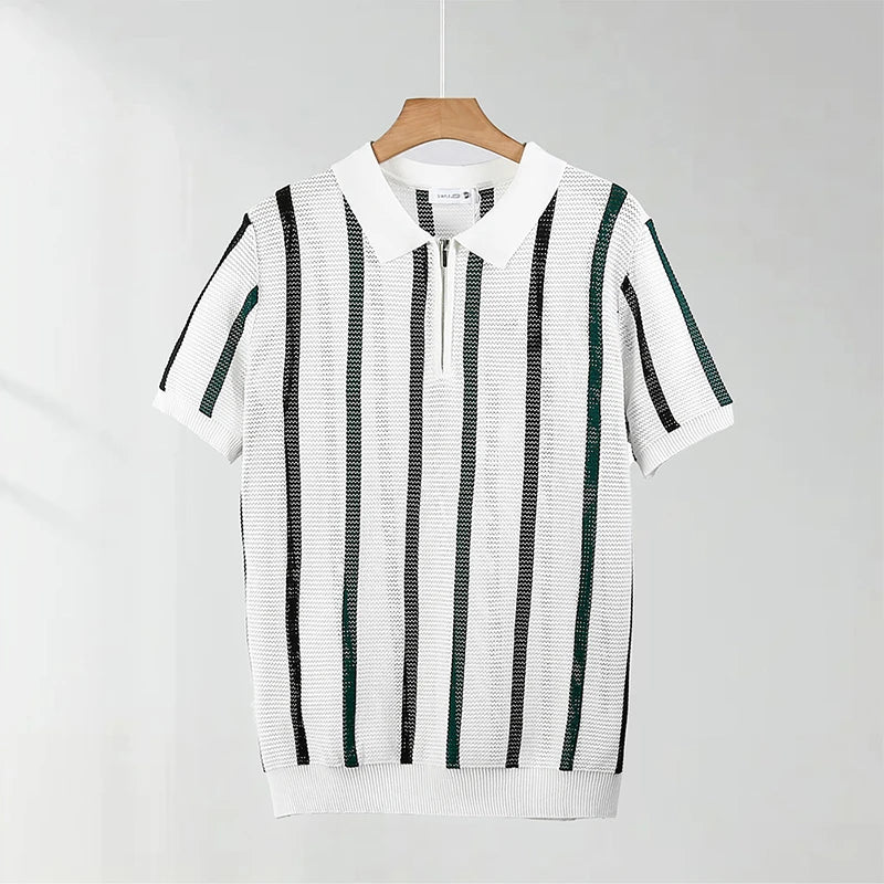Thomas Open Knit Polo - Watson Grey