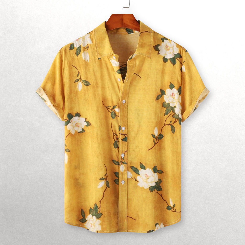 Floral Beach Shirt - Watson Grey