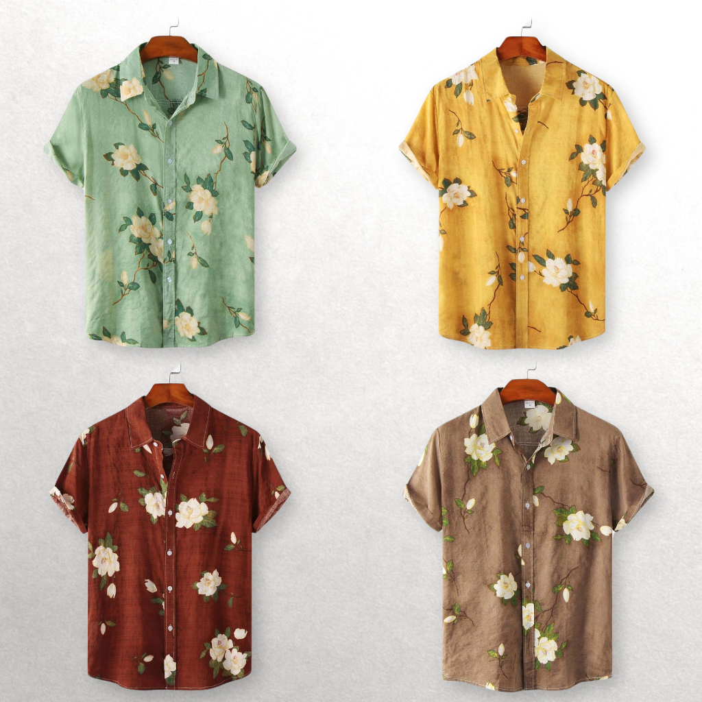 Floral Beach Shirt - Watson Grey