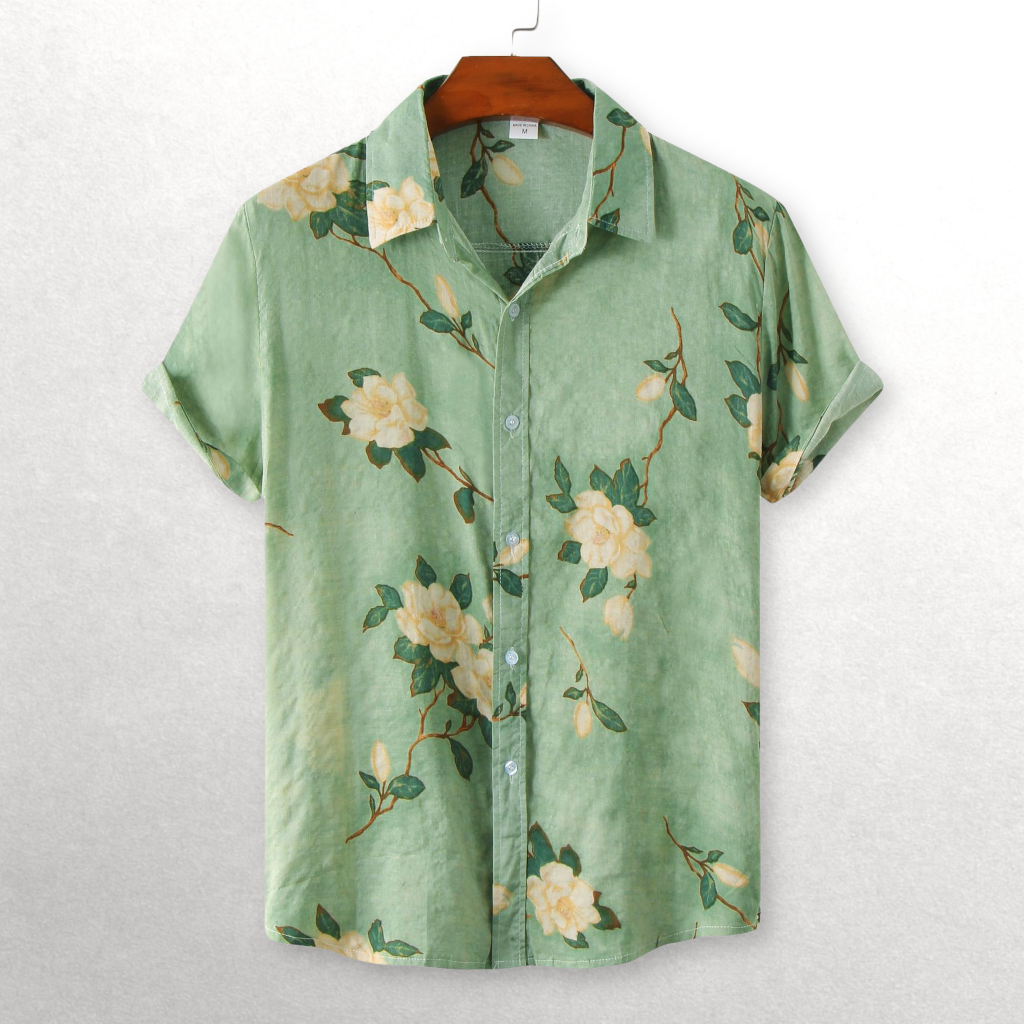 Floral Beach Shirt - Watson Grey