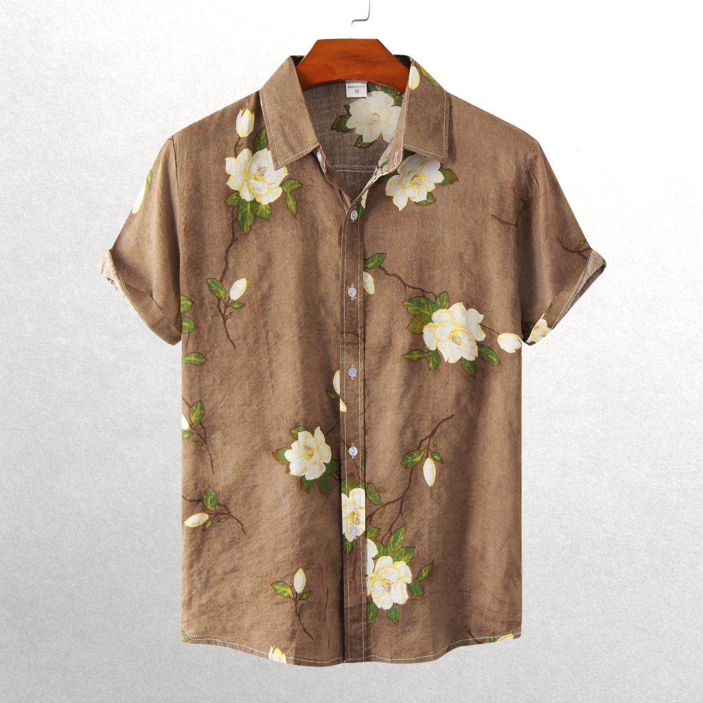 Floral Beach Shirt - Watson Grey