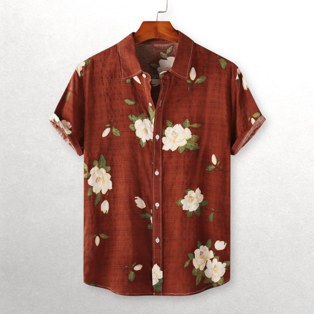 Floral Beach Shirt - Watson Grey