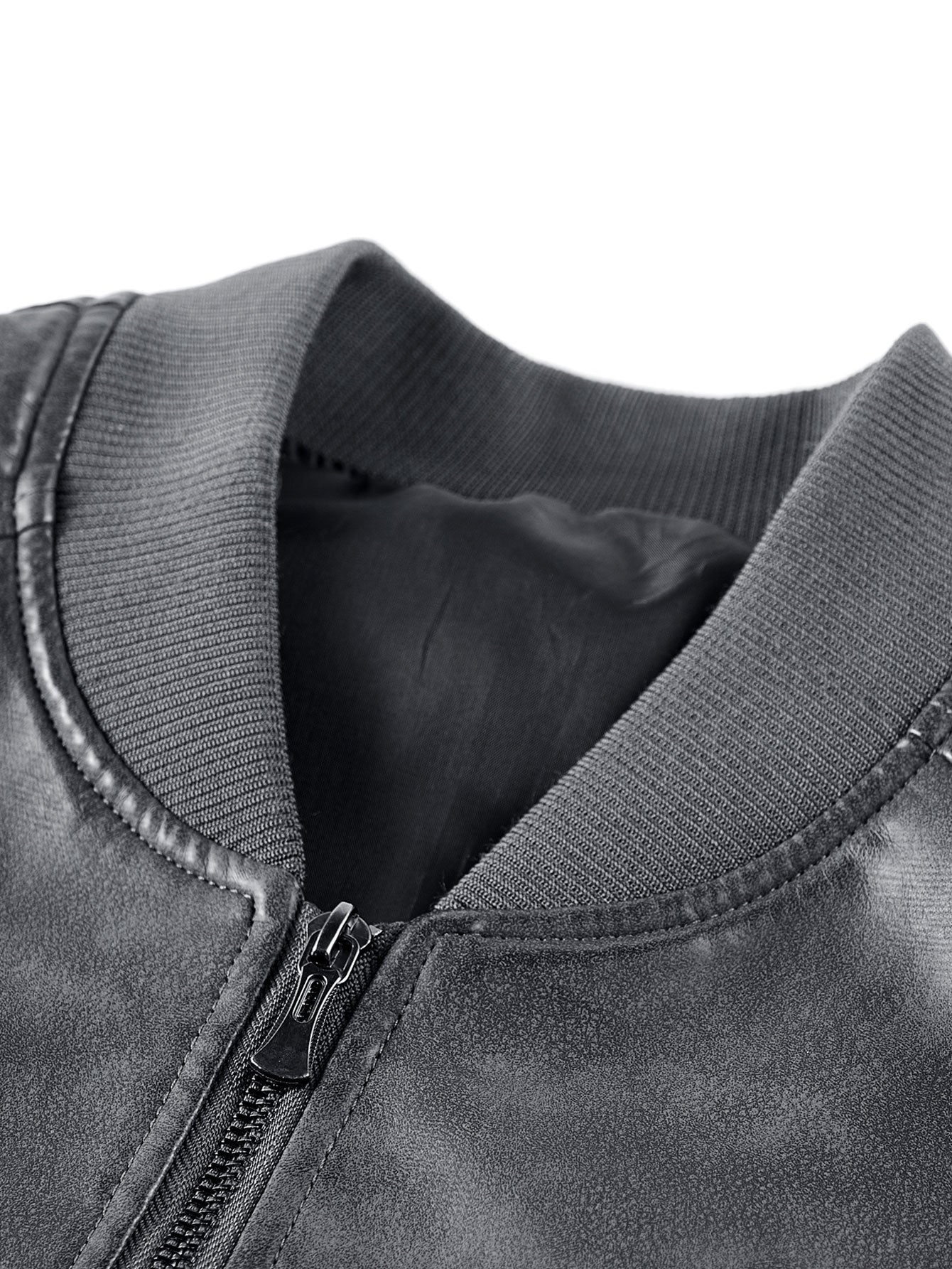 Men’s Classic PU Bomber Jacket