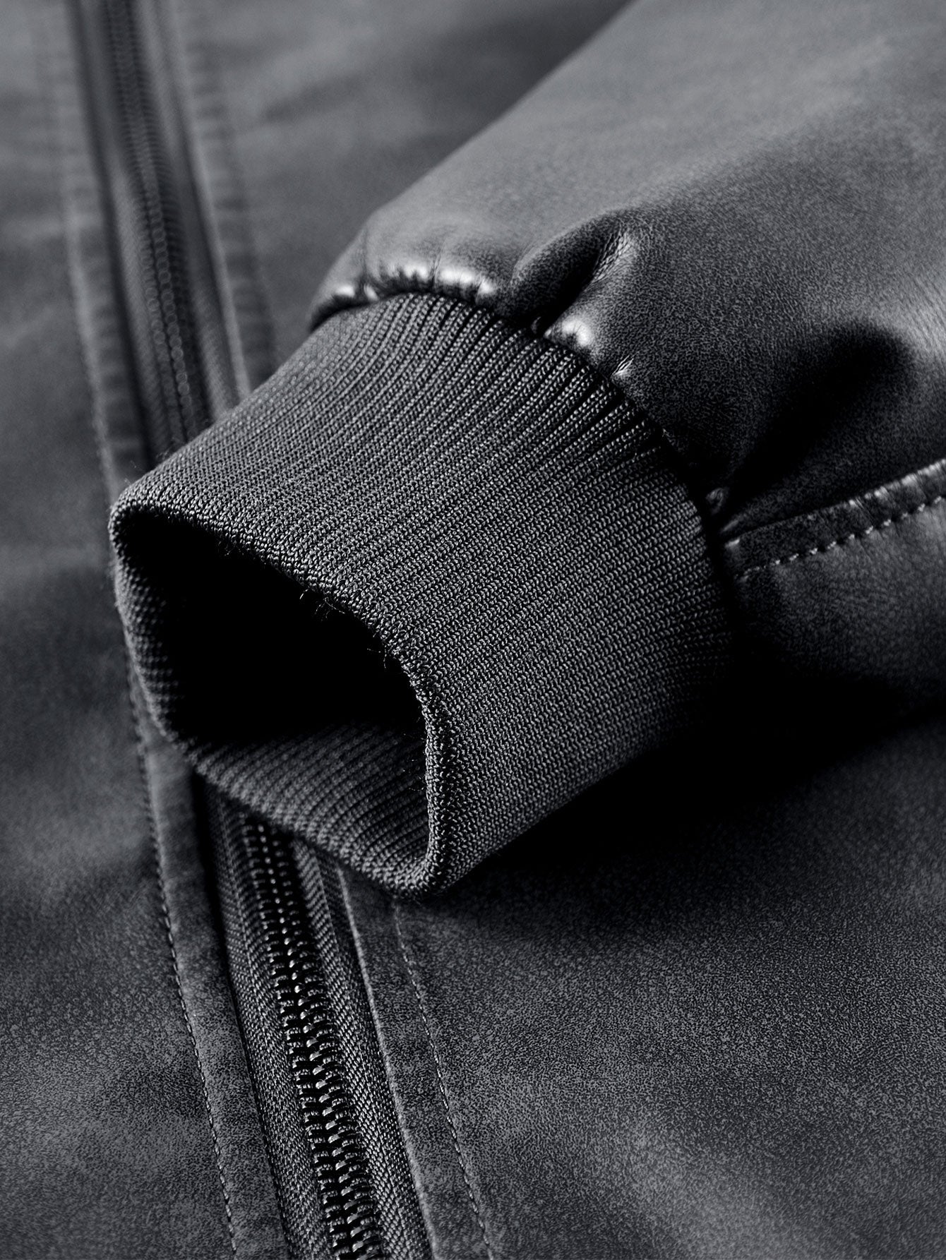 Men’s Classic PU Bomber Jacket